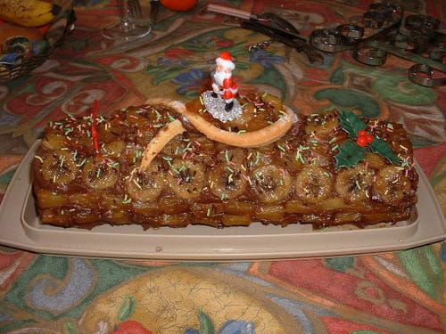 Bûche exotique bananes-ananas