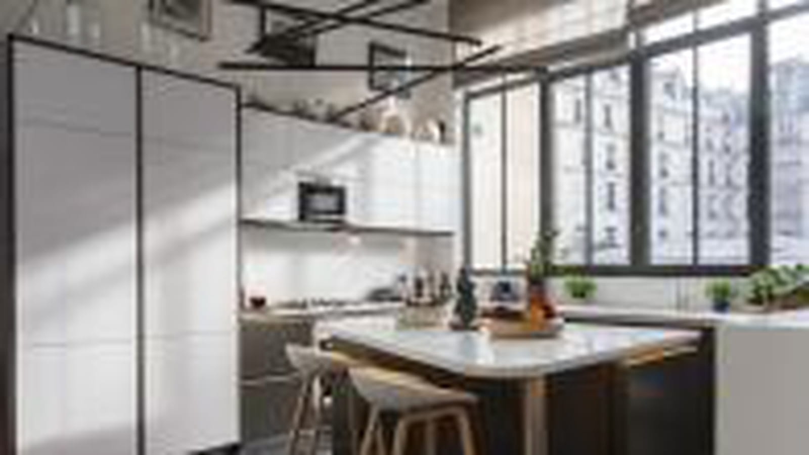 Cuisine blanche et grise