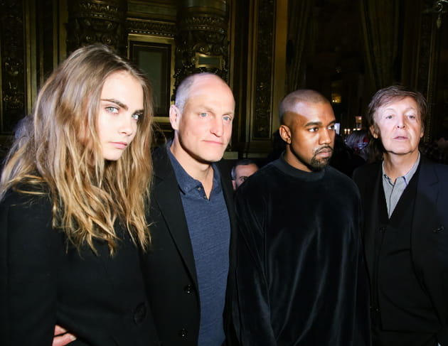 Cara Delevingne, Woody Harrelson, Kanye West et Paul McCartney au d&eacute;fil&eacute; Stella McCartney