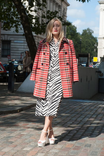 Street style &agrave; Londres : mix & match d'imprim&eacute;s