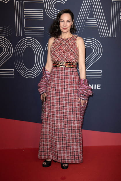 Jeanne Balibar en robe en tweed