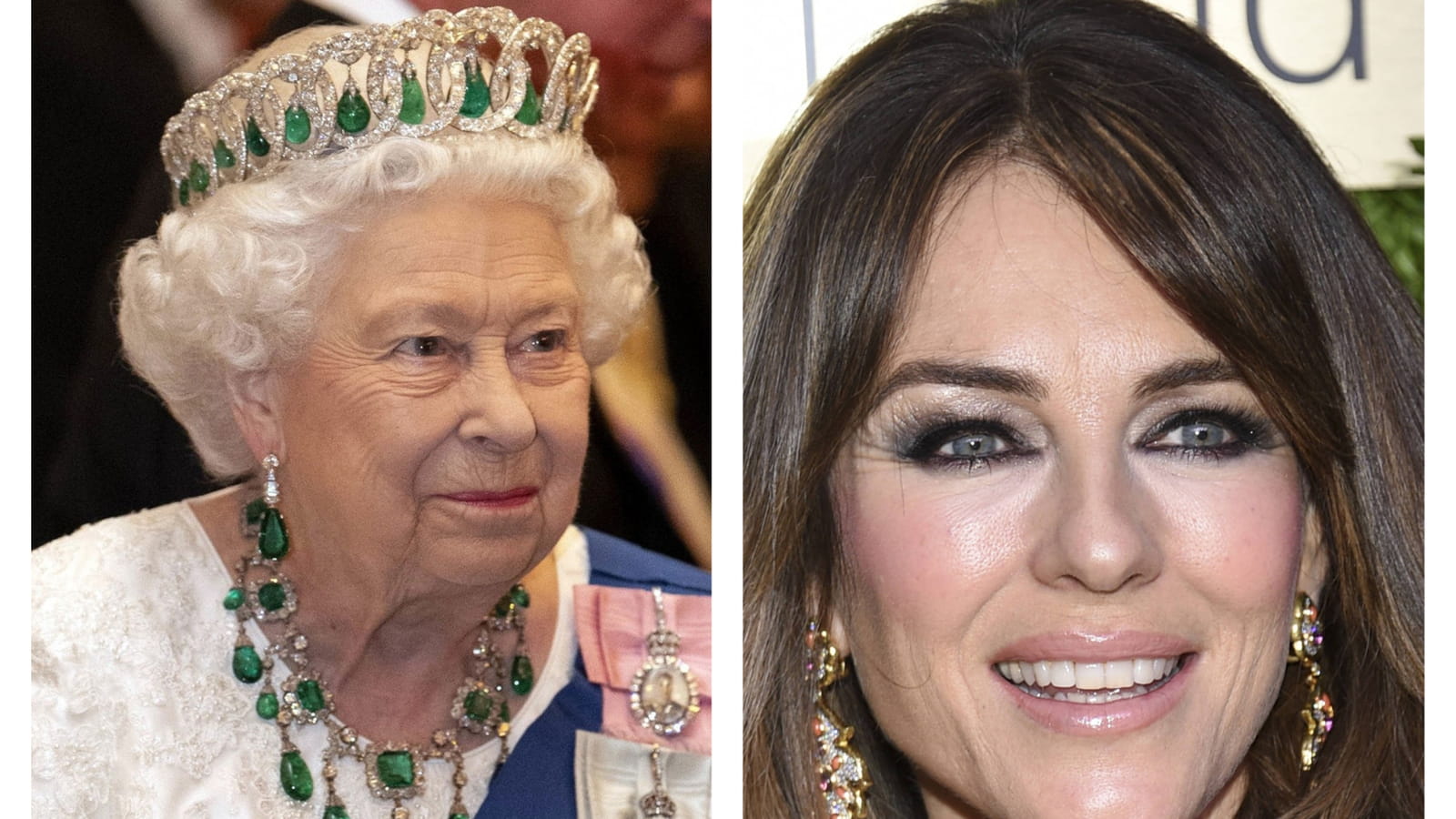 Elisabeth II et Elizabeth Hurley