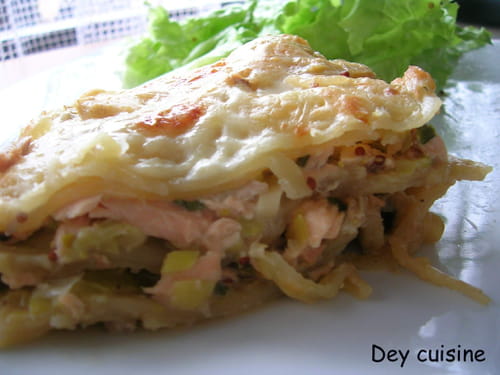 Lasagnes poireau & saumon
