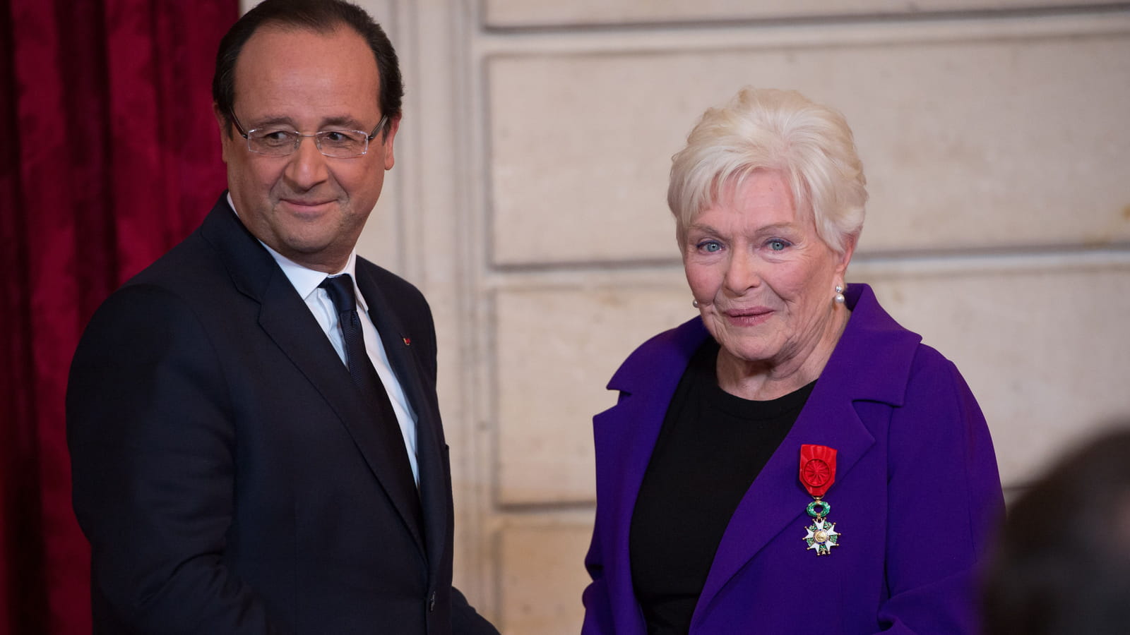 François Hollande et Line Renaud