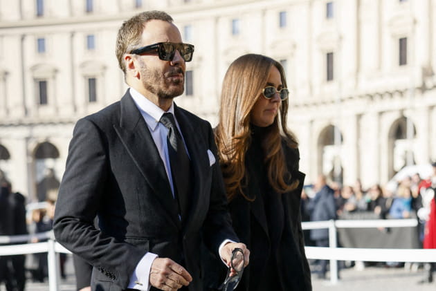 Le cr&eacute;ateur Tom Ford aux obs&egrave;ques de Valentino &agrave; Rome