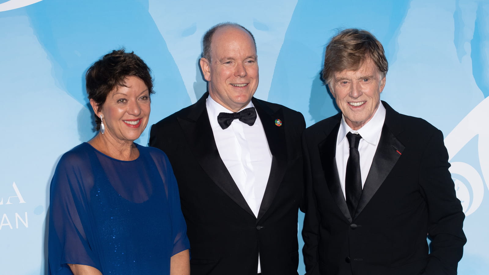 Sybille Szaggars, le prince Albert II et Robert Redford