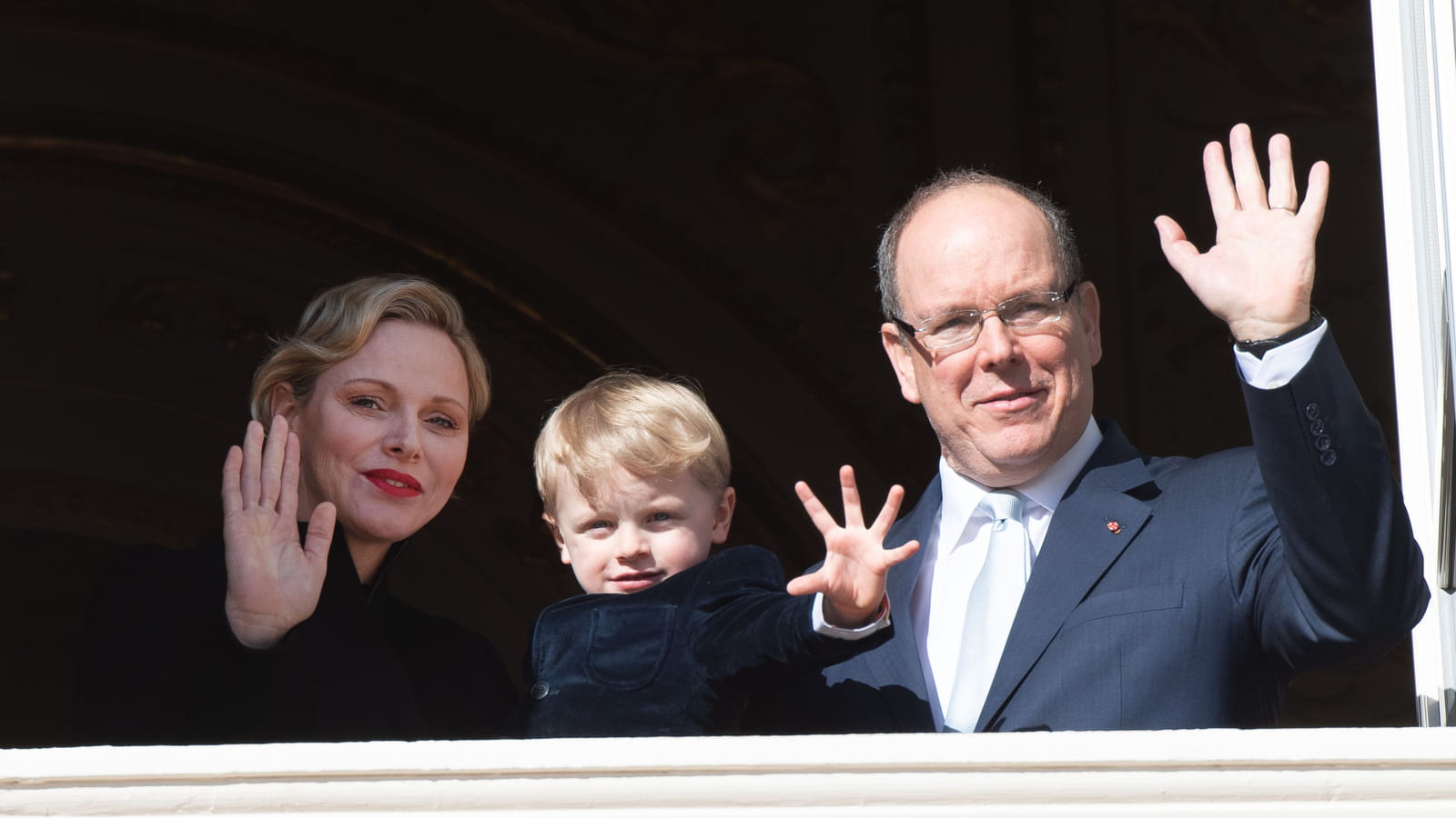 Charlene, Albert de Monaco et leur fils Jacques 