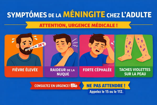 Schéma des symptômes de la méningite