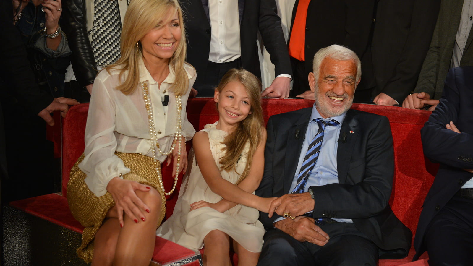 Natty son ex femme, Stella sa fille et Jean-Paul Belmondo en 2013 