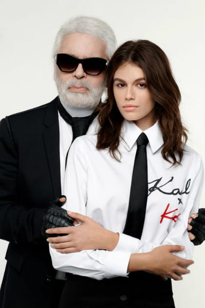Kaia Gerber et Karl Lagerfeld