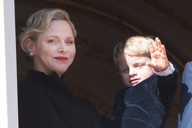 Charlene et Jacques de Monaco, au balcon