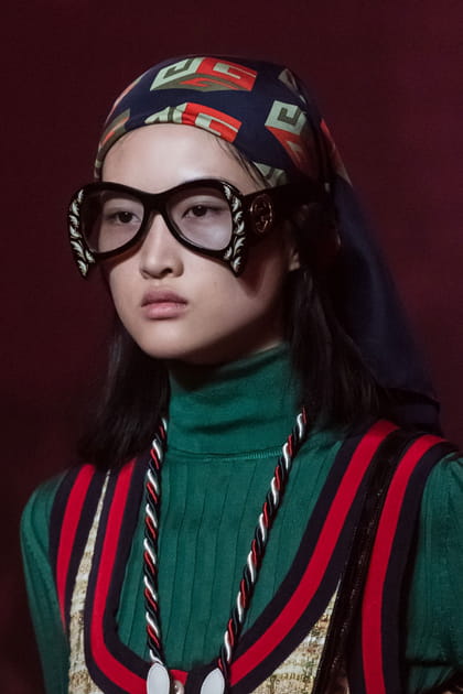Les lunettes oversize du d&eacute;fil&eacute; Gucci