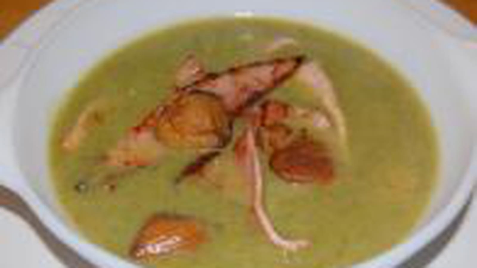 Velouté laitue et jambon sec