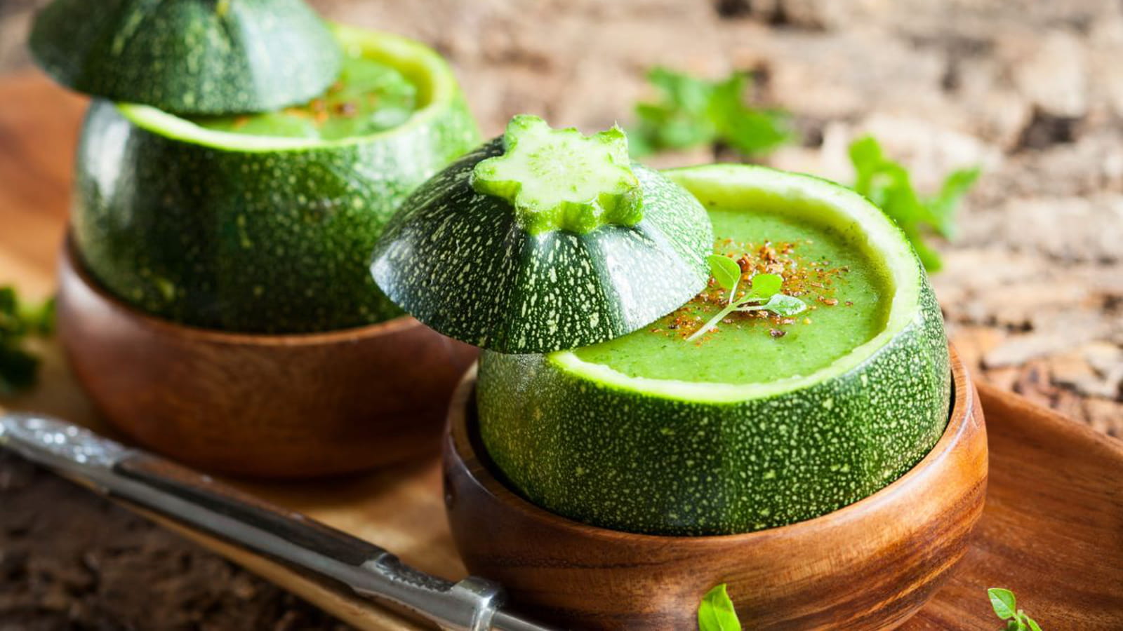 Velouté de courgettes stylé