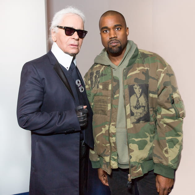 Karl Lagerfeld et Kanye West à la soirée LVMH Prize