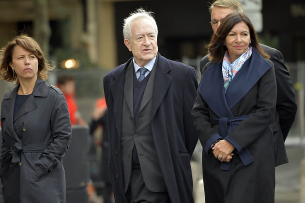 L'actuel maire de Paris, Anne Hidalgo et son pr&eacute;d&eacute;cesseur, Jean Tiberi