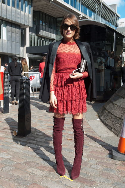 Street style &agrave; Londres : la robe en dentelle