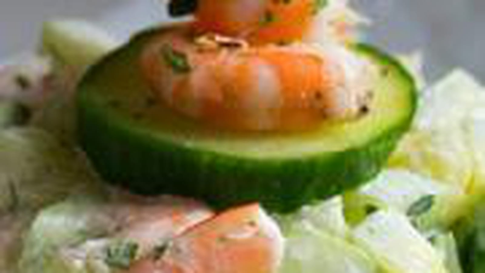 Cheese cake crevettes et concombre