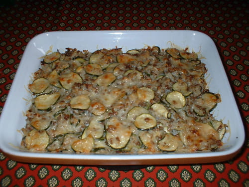 Gratin riz courgettes