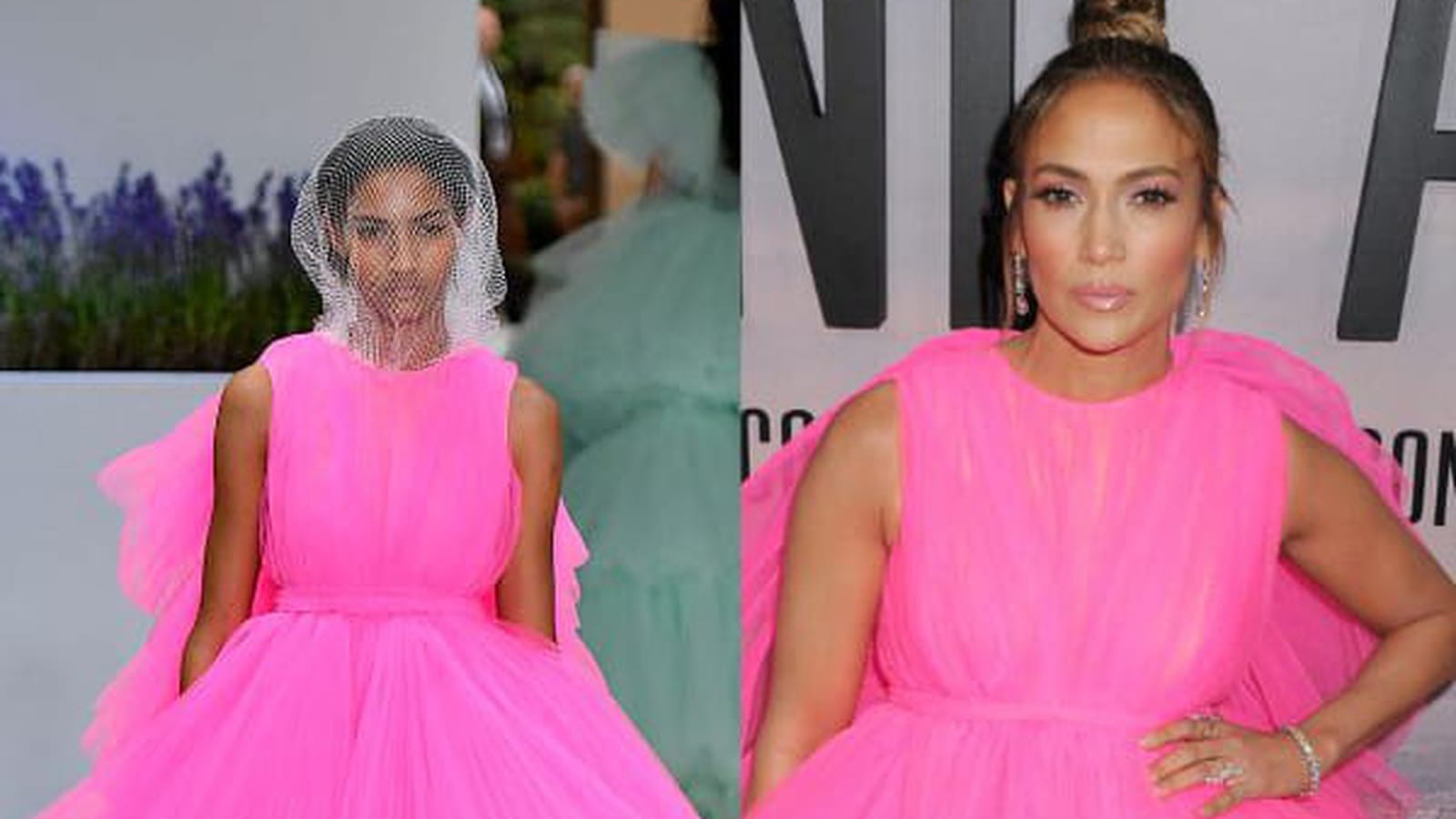 Défilé Giambattista Valli haute couture automne-hiver 2018 vs Jennifer Lopez en 2018