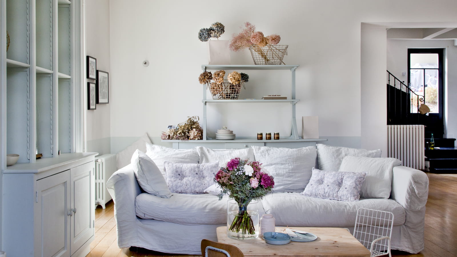 Salon bohème et fleurs séchées 