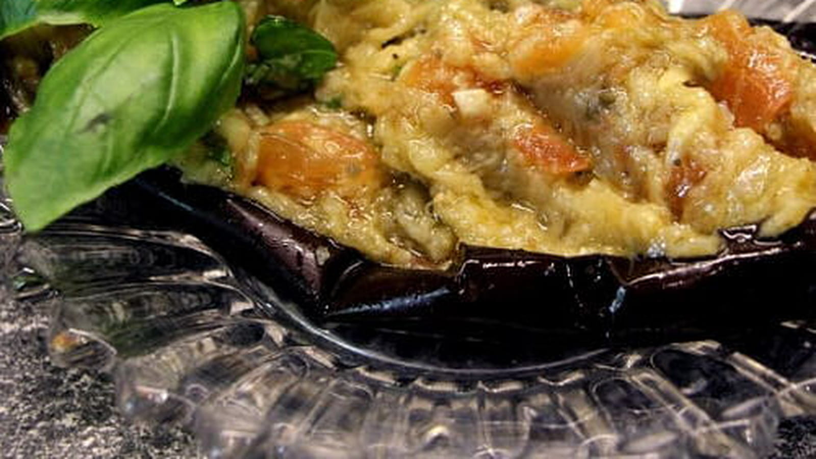 Aubergine farcie et saumon fumé