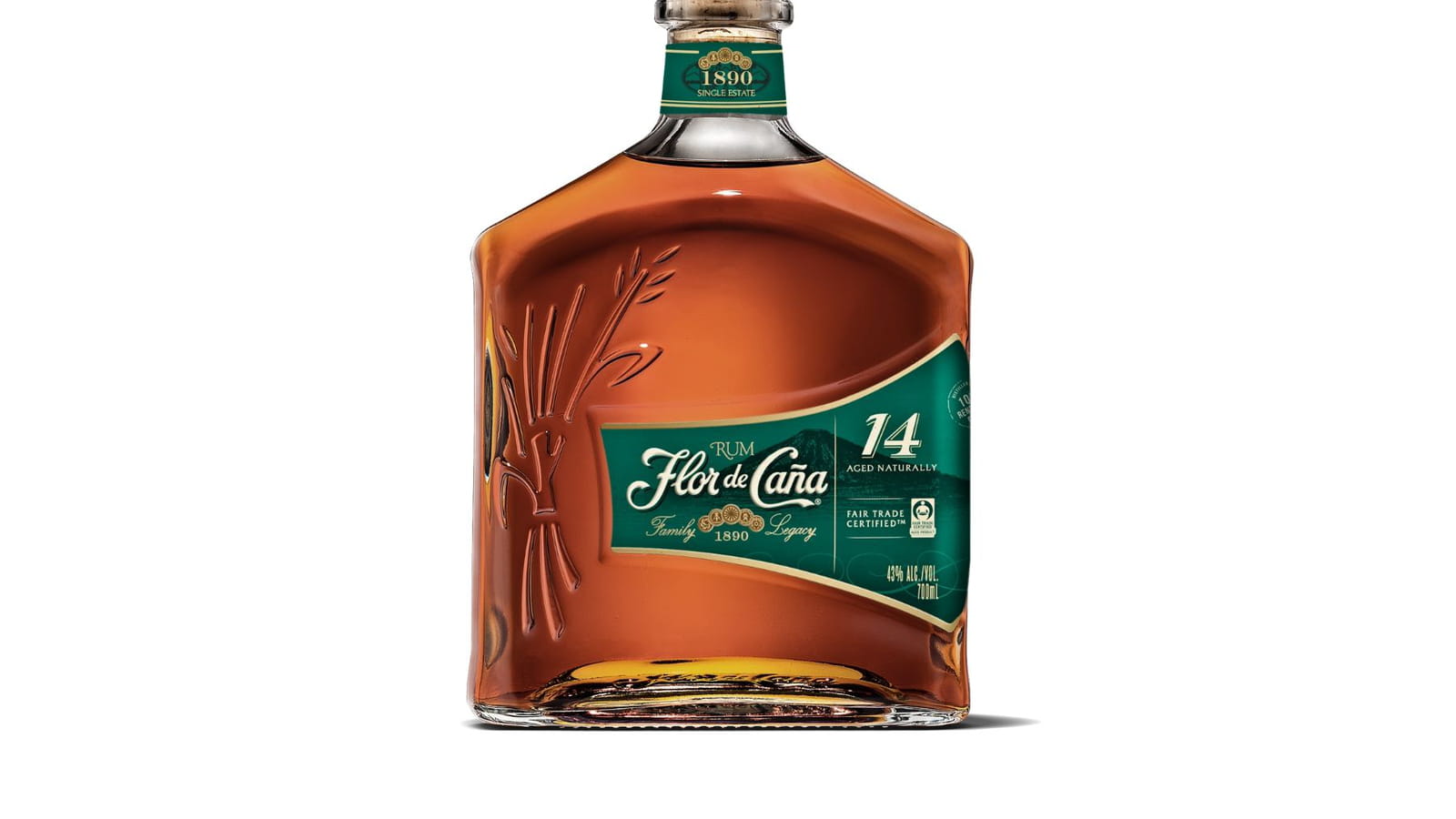 Une bouteille de Flor de Caña 14 ans