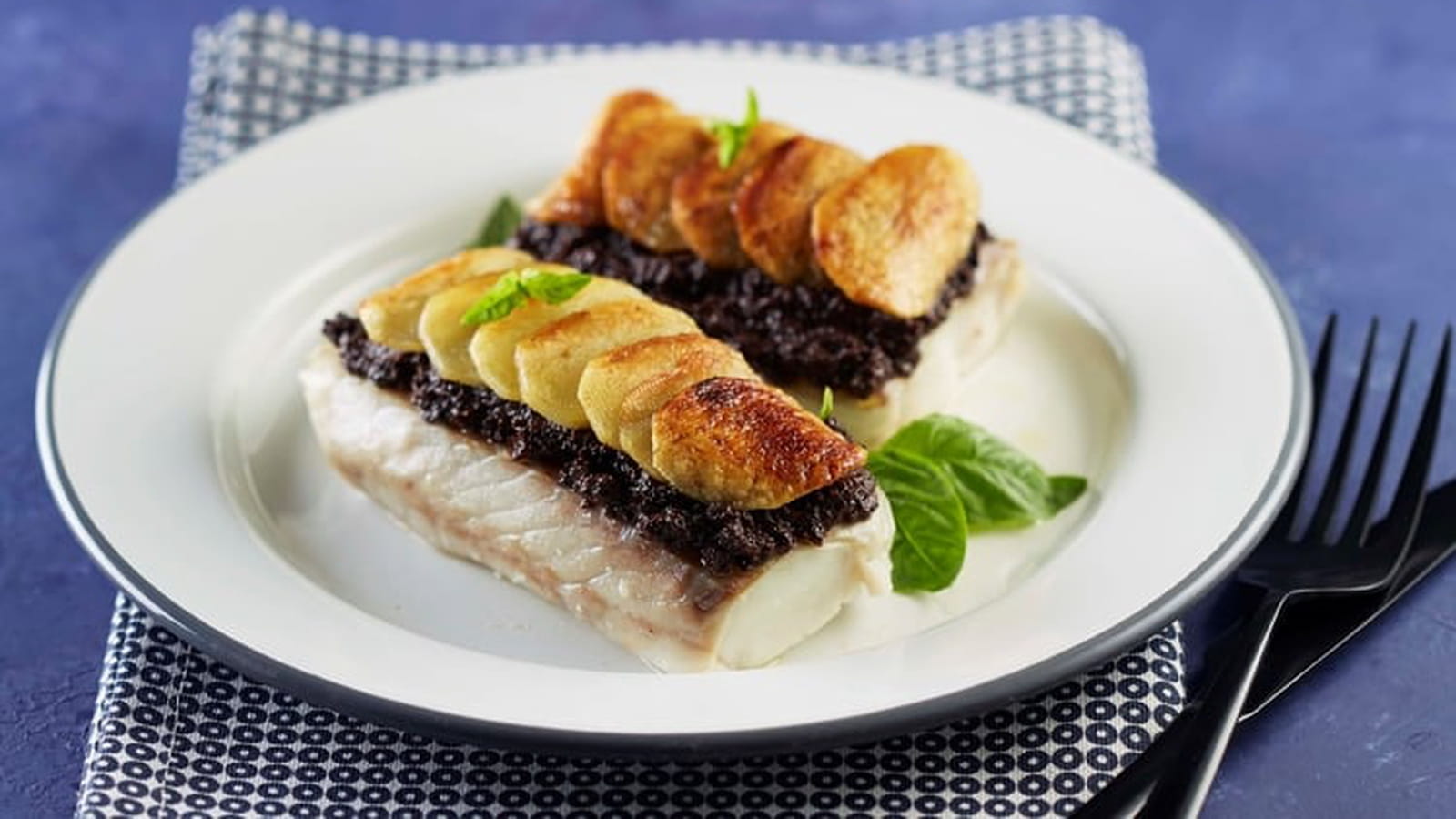 Filet de lieu et ratte du Touquet