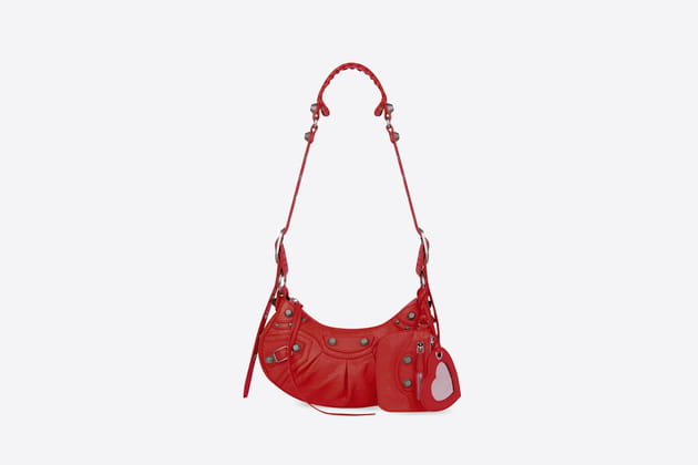 Sac &agrave; main en cuir rouge de Balenciaga