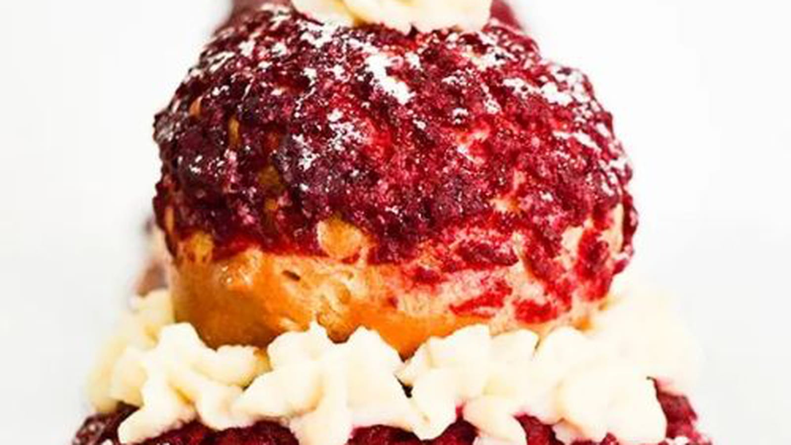 Religieuse framboises et mascarpone