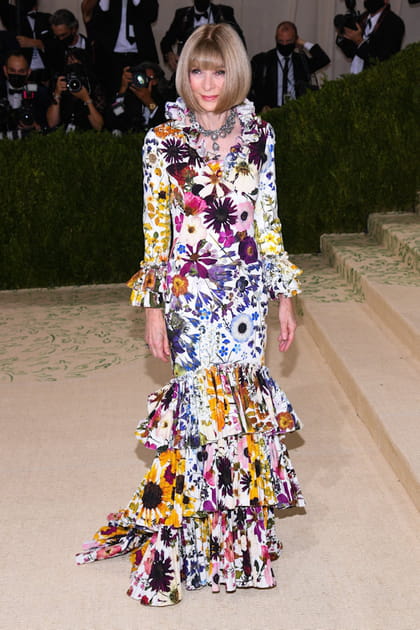 Anna Wintour en robe fleurie