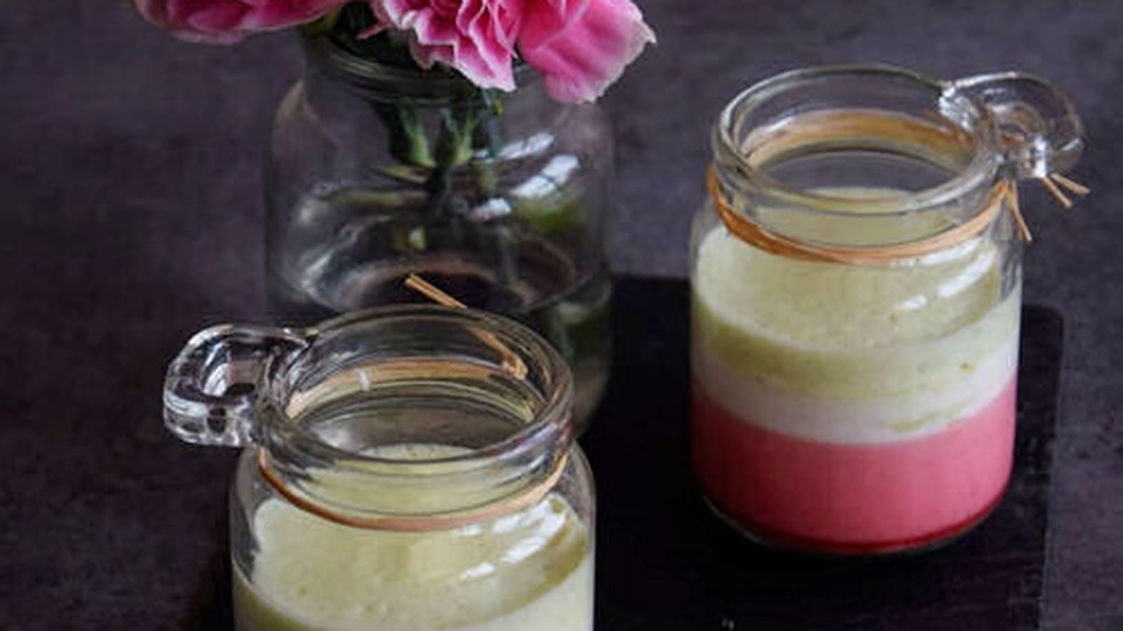 Trio de mousses pistache, rose et framboise