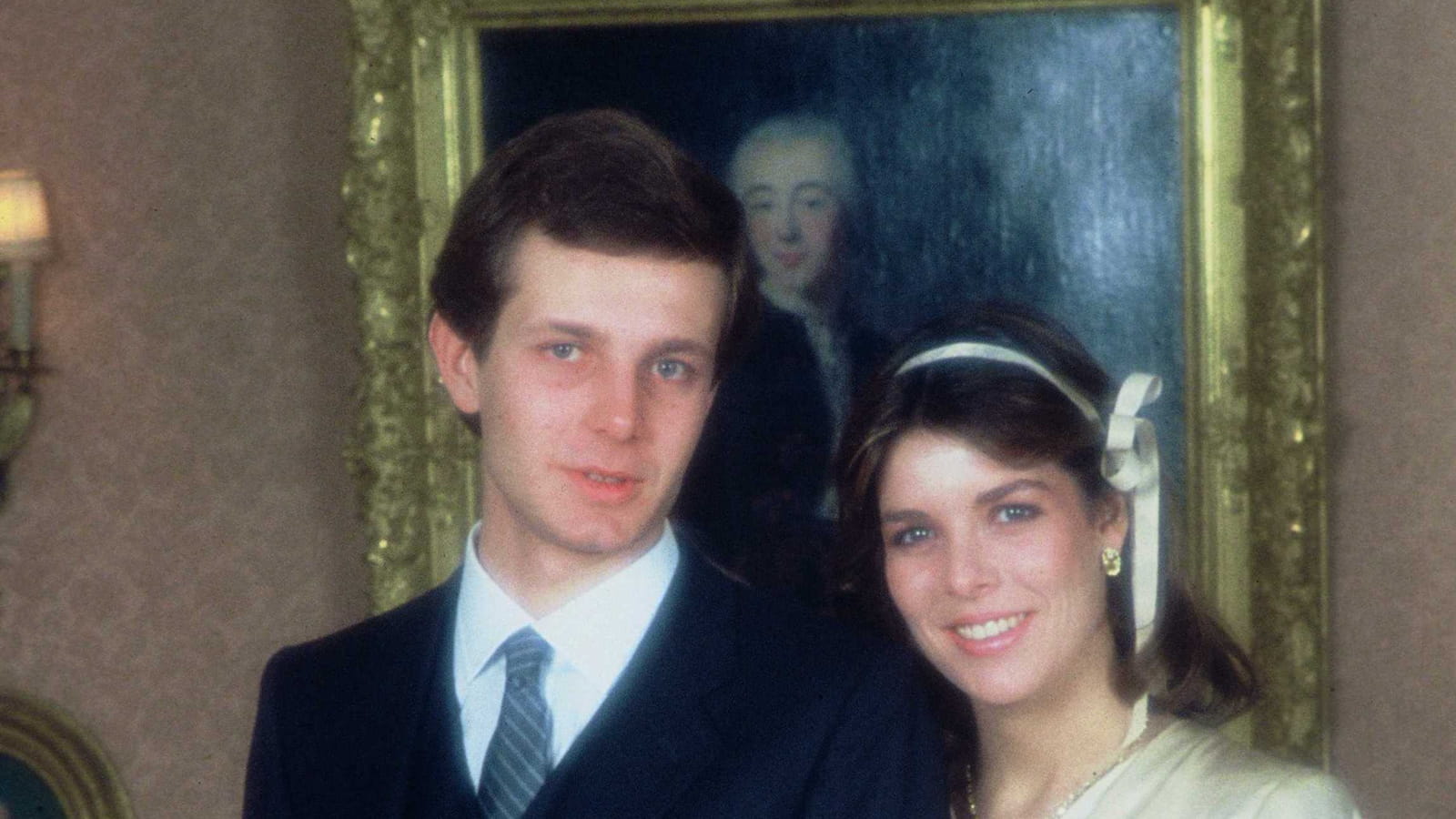 Photo officielle du mariage avec Stefano Casiraghi