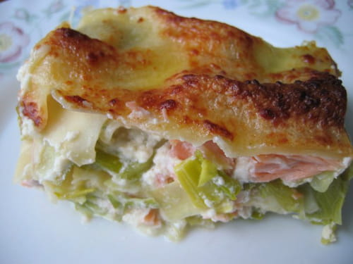 Lasagnes saumon et poireaux