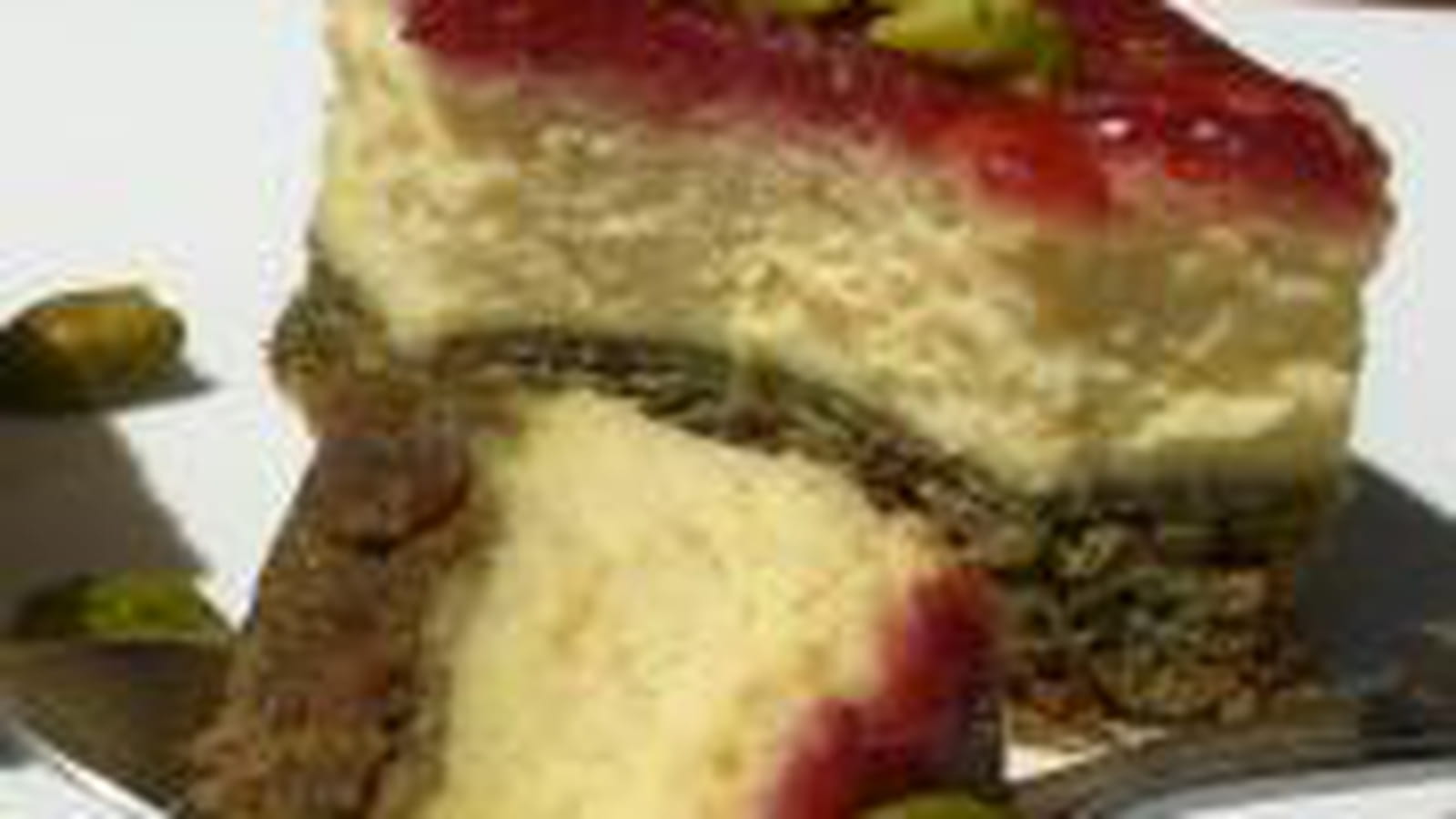 Cheesecake pistache framboise