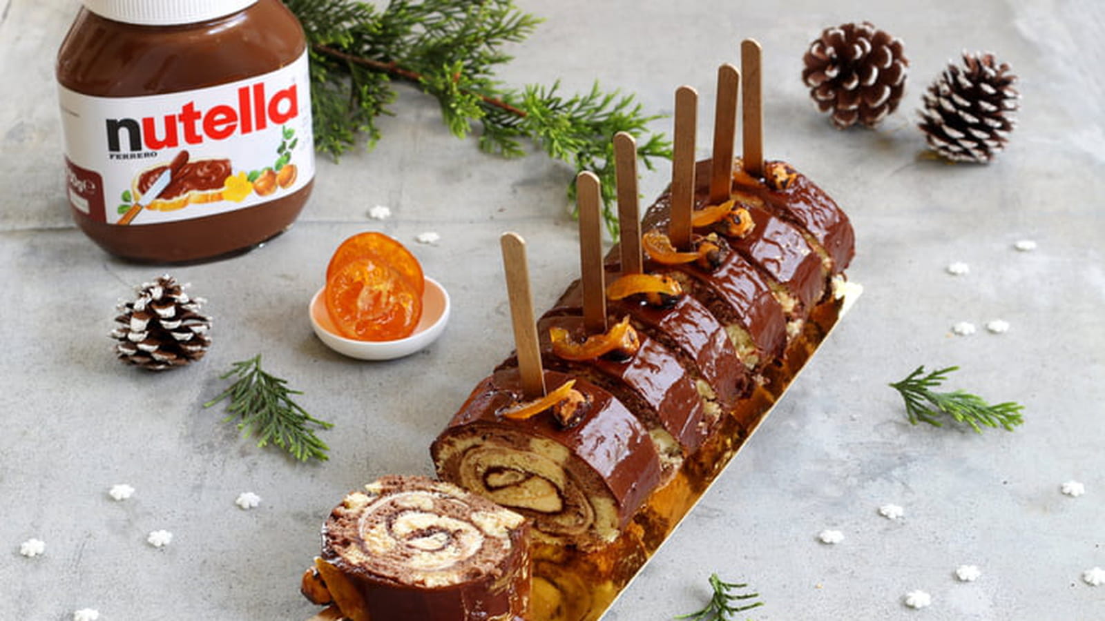 Bûche pops marbrée au Nutella®