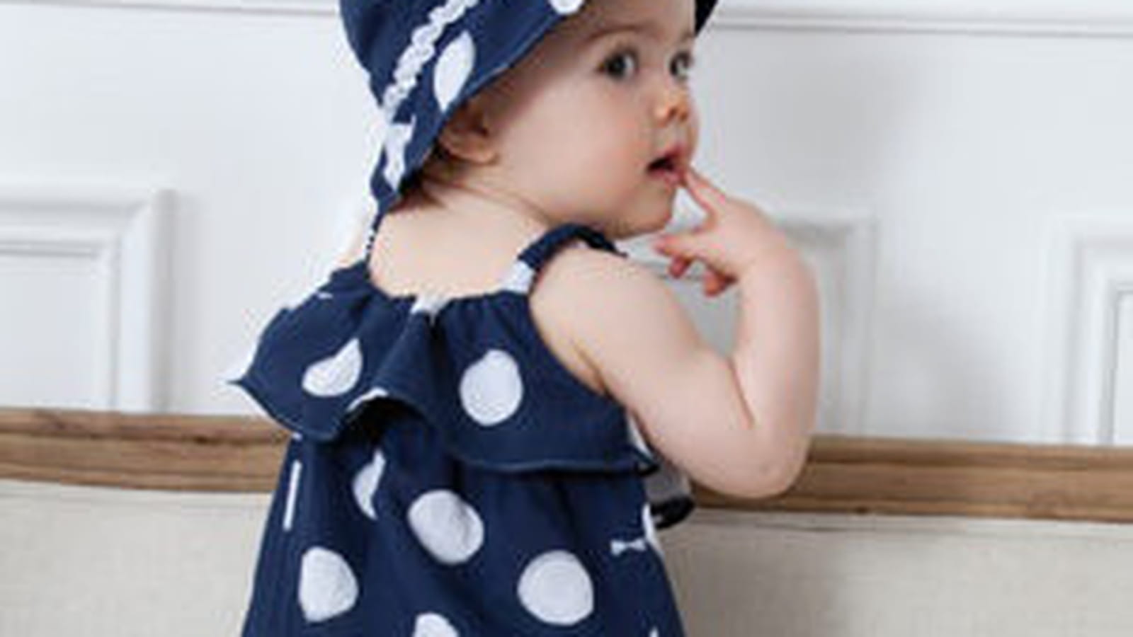 Combinaison bleue marine à pois de Absorba 