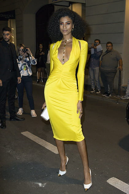 Imaan Hammam &agrave; l'after show Versace