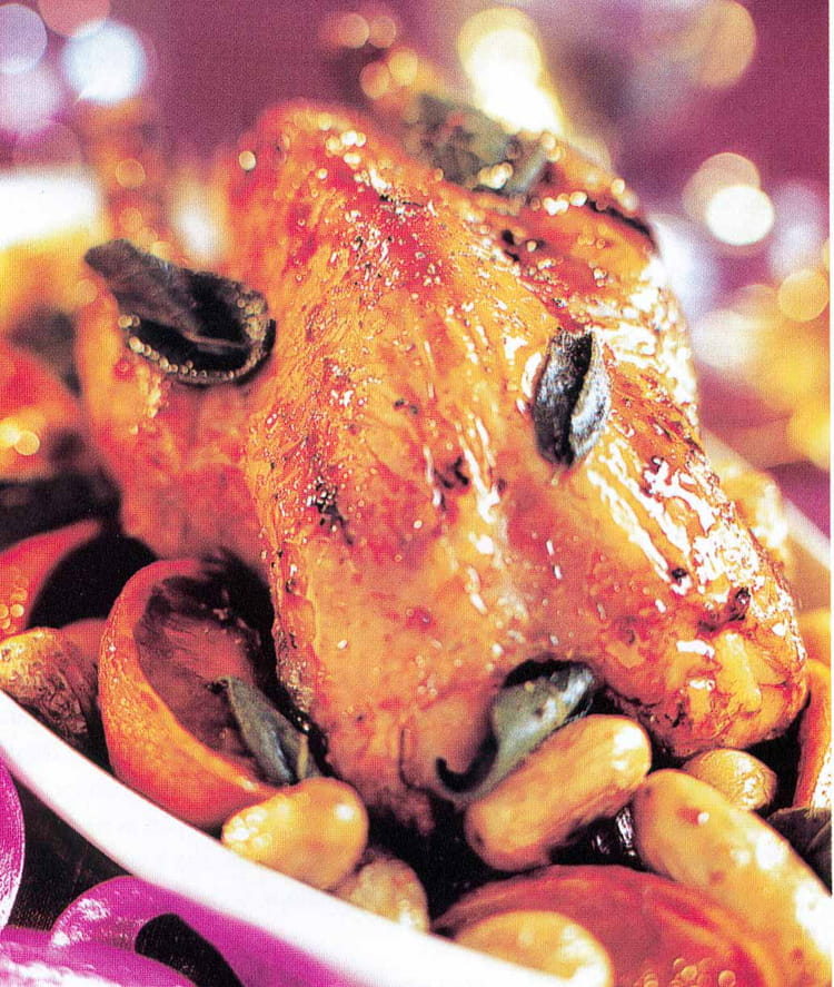Recette de Pintade rôtie à la sauge et à l'orange