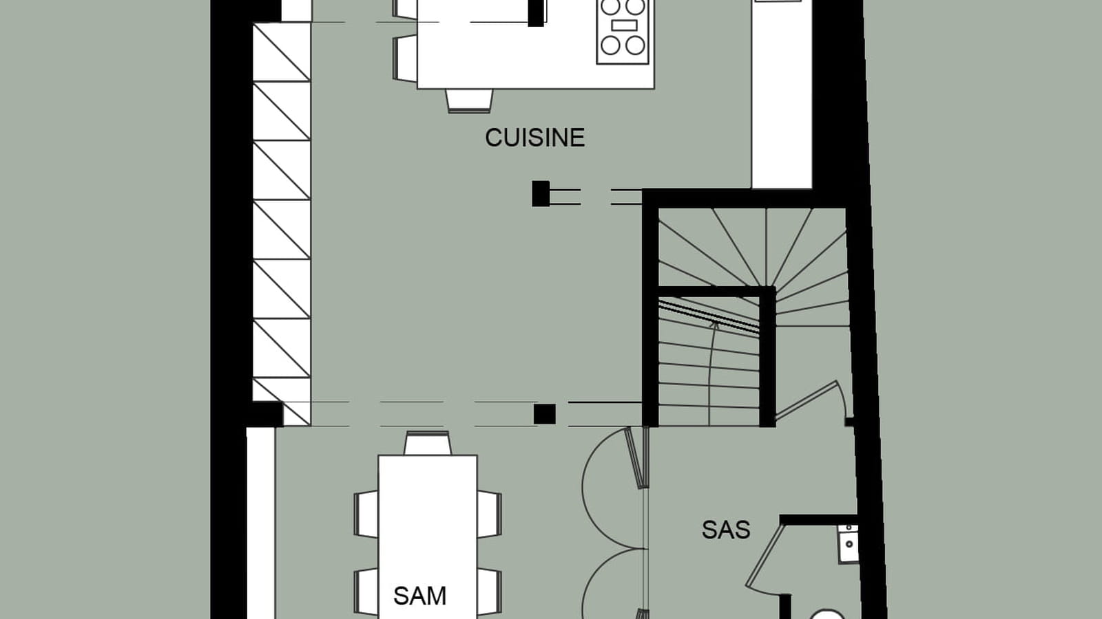 Plan rez-de-jardin projet