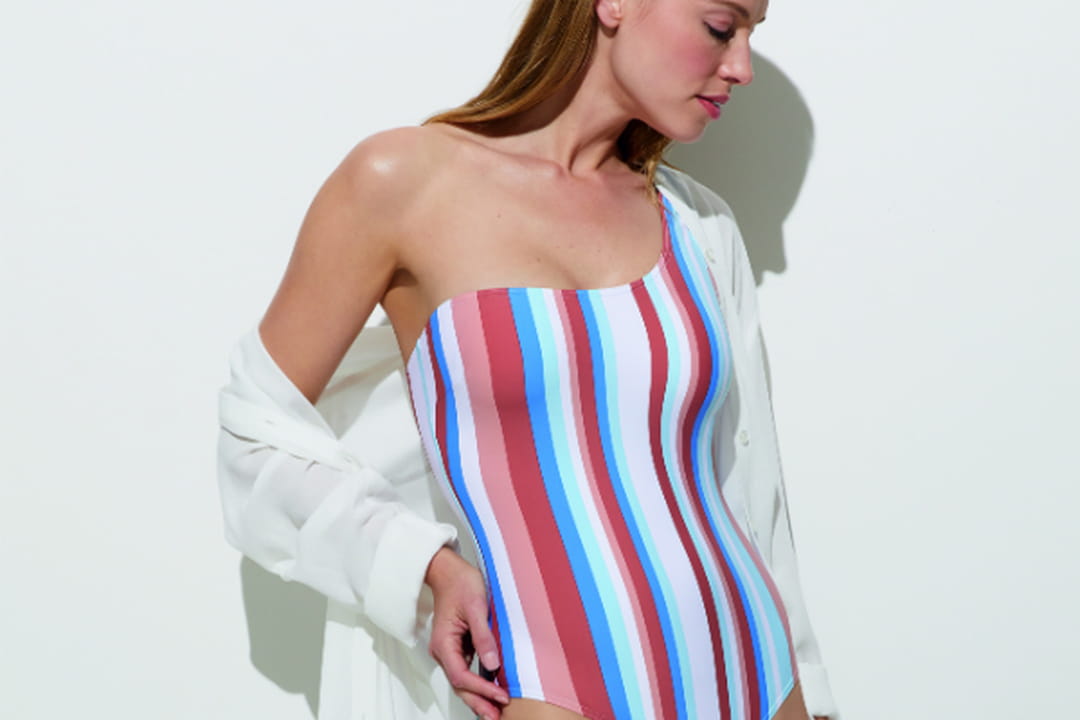 Haut de maillot de bain bandeau summer fleur imprimé fleuri fond blanc Triumph | La Redoute