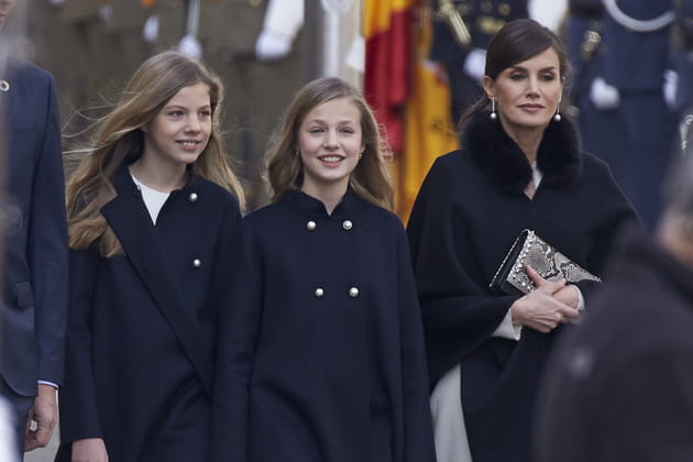 Letizia d'Espagne avec ses filles Leonor, 14&nbsp;ans et Sofia, 12&nbsp;ans