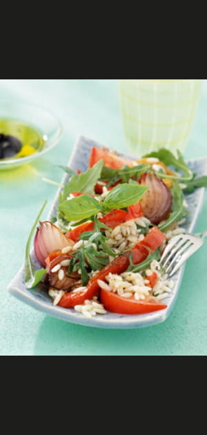 Recette minceur&nbsp;: salade de p&acirc;tes risi aux poivrons, oignons et basilic