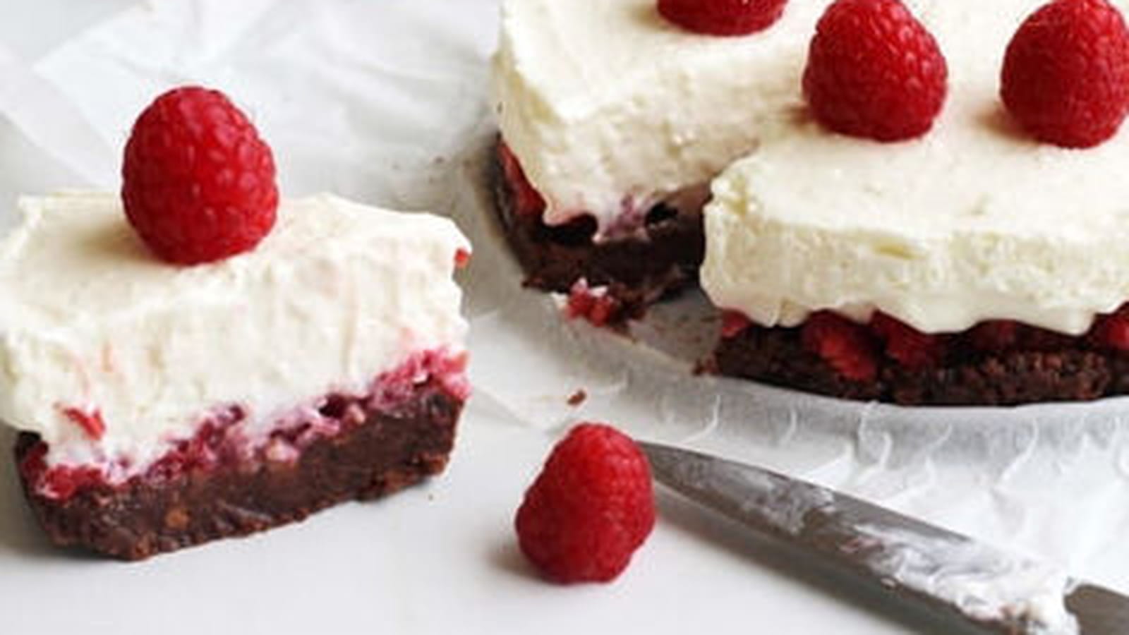 Cheesecake au chocolat et à la framboise sans cuisson