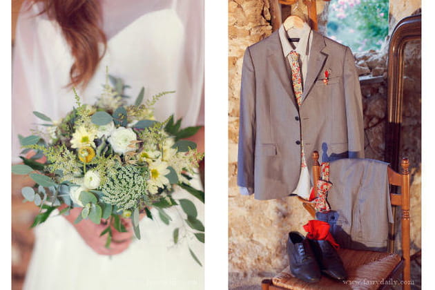 Déco de mariage rustique chic : le look des mariés