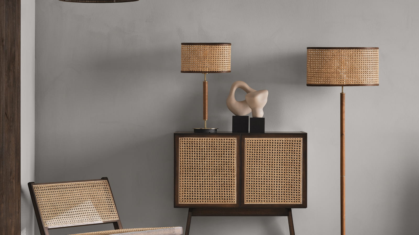 Meubles et luminaires bois et rotin par H&M Home
