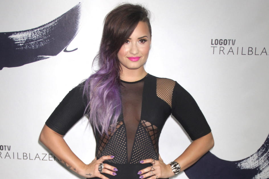 L'ombr&eacute; hair violet de Demi Lovato