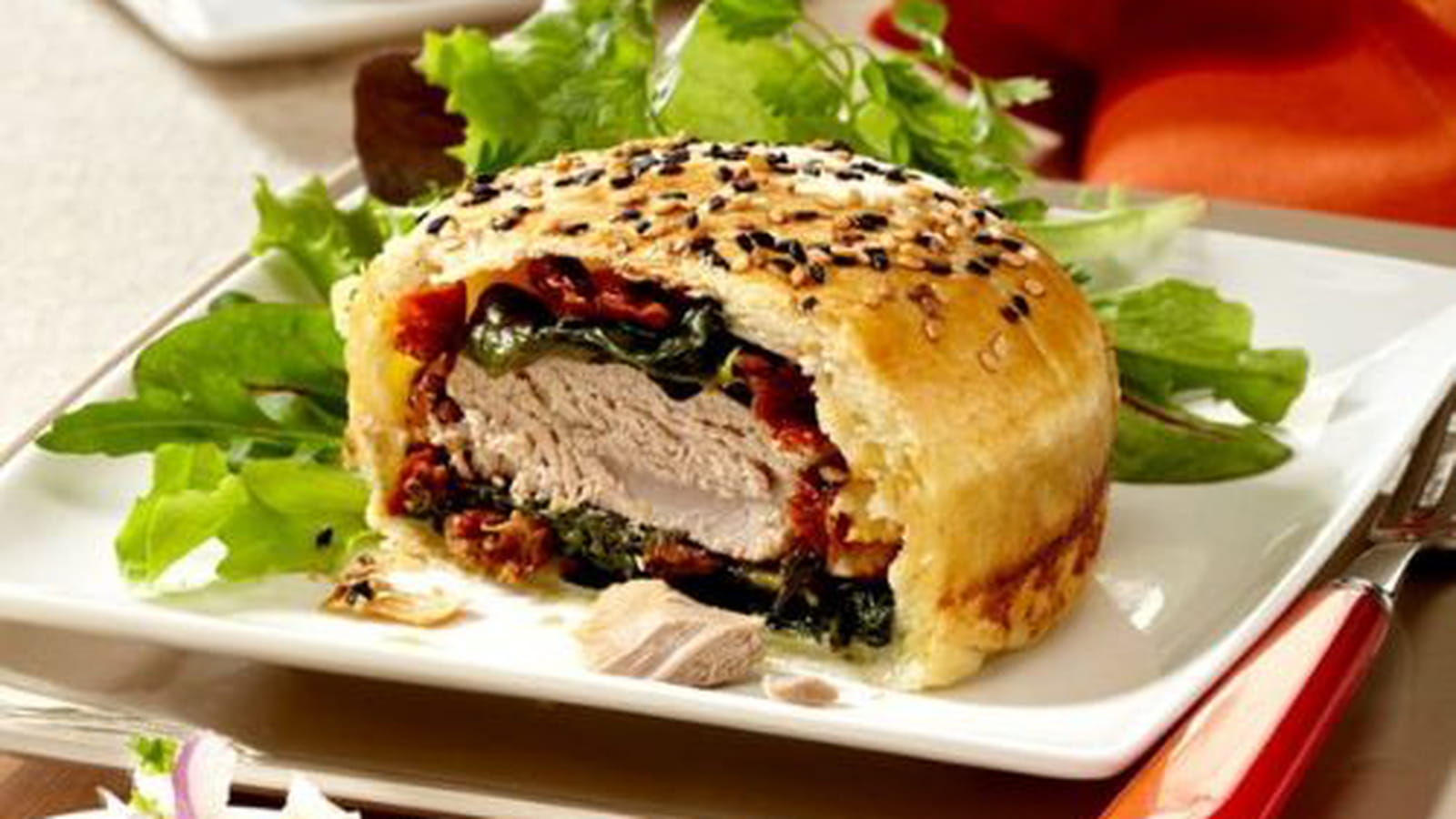 Burger de thon à la mozzarella et épinards