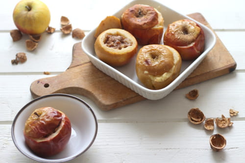 Pommes farcies aux noix, pommes et calva