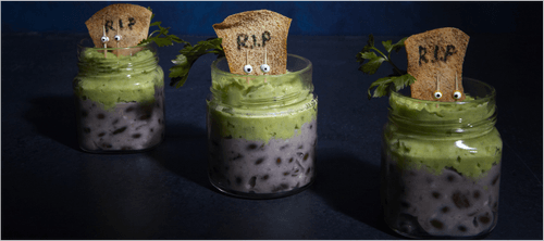 Verrines tombes haricot et avocat